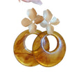 Maillard Style Acrylic Resin Floral Teardrop Geometric Drop Earrings With Silver Posts view 5