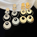 Copper Zircon Glossy Round Tassel Pendant Drop Earrings, European Fashion Stud Style view 4