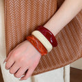 European American Acrylic Geometric Twisted Square Bangle Minimalist Fashion Bracelet view 3