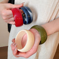 European American Marbled Acrylic Geometric Round Bangle Minimalist Fashion Statement Jewelry view 1