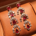 Light Luxury Zircon Heart Waterdrop Pendant Drop Earrings With Silver Pins For Women view 1