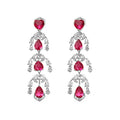 Light Luxury Zircon Heart Waterdrop Pendant Drop Earrings With Silver Pins For Women view 5