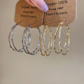 Copper Bamboo Joint Double Layer Hoop Earrings For Women, Minimalist European Style view 2