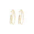 Copper Bamboo Joint Double Layer Hoop Earrings For Women, Minimalist European Style view 5