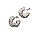 Old Money Style Geometric C Shape Iron Stud Earrings With Silver Needle Posts view 5