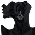 Antique Silver Openwork Scroll Round Hook Earrings view 3