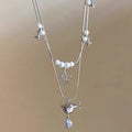 Light Luxury Faux Pearl Four Point Star Saturn Geometric Choker Necklace For Women view 2