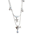 Light Luxury Faux Pearl Four Point Star Saturn Geometric Choker Necklace For Women view 5