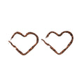 Vintage Leopard Print Round Heart Pendant Metal Hoop Earrings For Women view 5