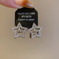 Light Luxury Copper Star Saturn Zircon Drop Earrings With Silver Needle Style view 2