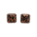 Ethnic Leopard Print Acrylic Geometric Stud Earrings With Silver Pins view 5
