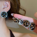 Ethnic Leopard Print Acrylic Geometric Stud Earrings With Silver Pins view 2