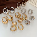 Minimalist C-Shaped Iron Metal Stud Earrings Geometric Round Ear Cuff Style Fashion Jewelry view 3