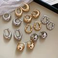 Minimalist C-Shaped Iron Metal Stud Earrings Geometric Round Ear Cuff Style Fashion Jewelry view 1