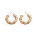 Modern Minimalist Iron C-Shaped Round Bead Drop Earrings, Geometric Metallic Stud Style view 5