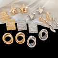 Metallic Iron Crinkle Wrapped Twisted Knot Star Geometric Stud Earrings view 3