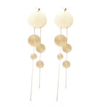 European American Style Iron Round Tassel Drop Earrings Geometric Metal Long Statement Jewelry view 5