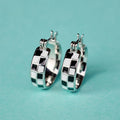 European Korean Checkerboard Earrings For Women Chic Runway Style Fashion Jewelry view 5