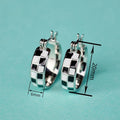 European Korean Checkerboard Earrings For Women Chic Runway Style Fashion Jewelry view 4
