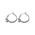 14K Gold Plated Geometric Circle Faux Pearl Hoop Earrings For Women French Minimalist Style view 5