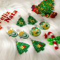 Elegant Christmas Acrylic Reindeer Tree Snowflake Star Glitter Stud Drop Dangle Earrings view 2