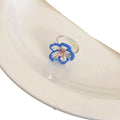 Colorful Rhinestone Enamel Hollow Flower Open Ring For Women Trendy Adjustable Statement Jewelry view 5