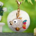 Jeweled Fish Plush Pom Pom Keychains in Fifteen Pictured Colors view 3
