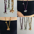Style Cotton Rope Wooden Beaded Zebra Pendant Sweater Necklace For Women Geometric Animal Design view 1