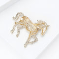 Alloy Rhinestone Enamel Horse Brooch Pin For Clothing Accessories view 4