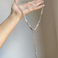 Copper Geometric Tassel Multi Layer Snake Chain Long Sweater Necklace Minimalist Statement Style view 1