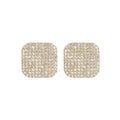 Light Luxury Copper Rhinestone Square Oval Earrings And Collarbone Necklace Jewelry Set view 5