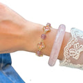 Citrine Crystal Four Leaf Flower Adjustable Bangle For Women Light Luxury Elegant Petal Jewelry view 5