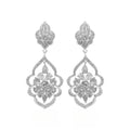Light Luxury Vintage Copper Zircon Hollow Flower Pendant Stud Earrings For Women view 5