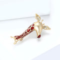 Alloy Enamel Giraffe Brooch Pin For Versatile Clothing Decoration view 2
