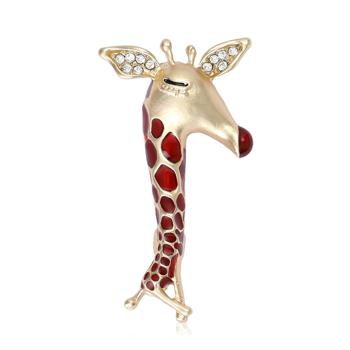 Alloy Enamel Giraffe Brooch Pin For Versatile Clothing Decoration