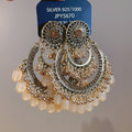 Vintage Palace Style Round Acrylic Rhinestone Tassel Drop Earrings With Silver Pins view 2
