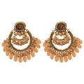 Vintage Palace Style Round Acrylic Rhinestone Tassel Drop Earrings With Silver Pins view 5