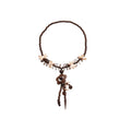 Ethnic Coconut Shell Wood Bead Heart Flower Teardrop Sweater Necklace For Women view 5