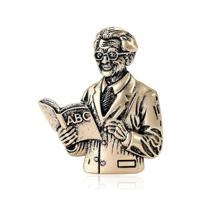 Alloy Enamel Male Teacher Brooch Pin For Clothing Decoration