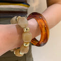 Maillard Acrylic Geometric Round Gradient Spliced Bangle Vacation Style Minimalist Women's Jewelry view 4
