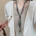 Acrylic Crystal Multi Layer Tassel Pendant Ethnic Geometric Sweater Necklace view 3