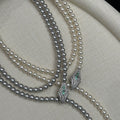 Light Luxury French Style Faux Pearl Zircon Beaded Snake Sweater Necklace view 4