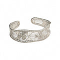18K Gold Plated Copper Open Cuff Bracelet With Hollow Mesh Geometric Minimalist Design view 5