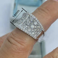 Micro Pave Sparkling Zircon Half Eternity Ring, Bridal Proposal Wedding Jewelry For Women view 4