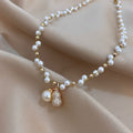 Sparkling Zircon Faux Pearl Beaded Gourd Sweater Necklace, French Vintage Light Luxury Jewelry view 2
