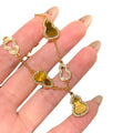 18K Gold Plated Copper Tiger Eye Stone Hollow Gourd Bracelet, New Chinese Style Jewelry for Women view 5