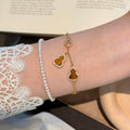 18K Gold Plated Copper Tiger Eye Stone Hollow Gourd Bracelet, New Chinese Style Jewelry for Women view 3