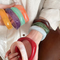 Dopamine Gradient Geometric Plastic Bangle Vintage Minimalist Fashion Bracelet view 3