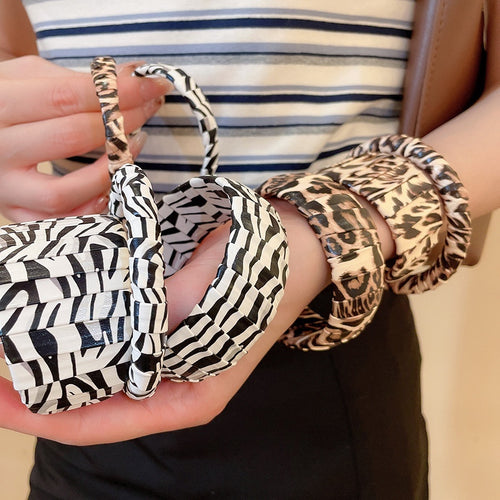 Faux Leather Leopard Zebra Print Open Bangle European American Retro Fashion Bracelet