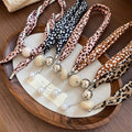 Vintage Ethnic Leopard Print Acrylic Round Bead Pearl Pendant Choker Necklace For Women view 2